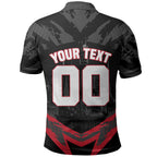 Personalised Essendon Bombers Football Polo Shirt Fierce Mosquito Mascot 3D Grunge City Art