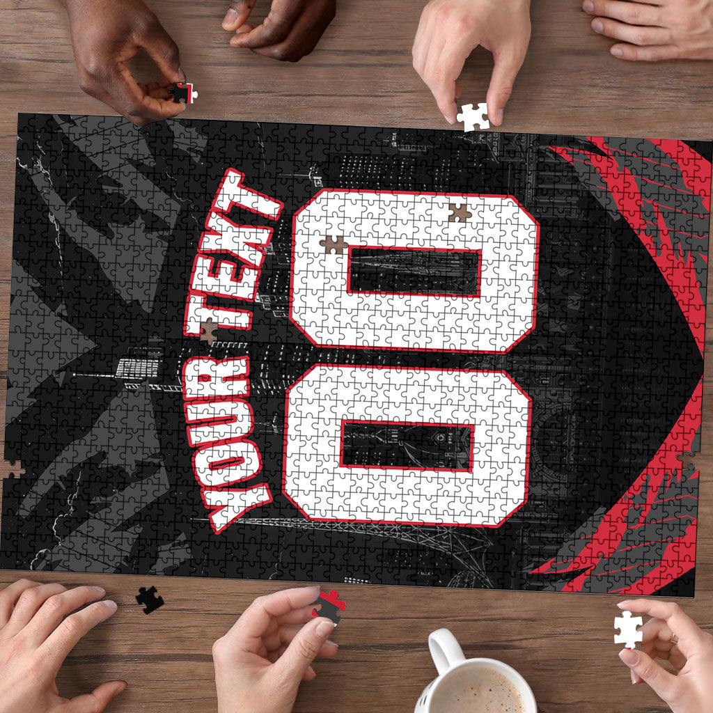 Personalised Essendon Bombers Football Puzzle Fierce Mosquito Mascot 3D Grunge City Art