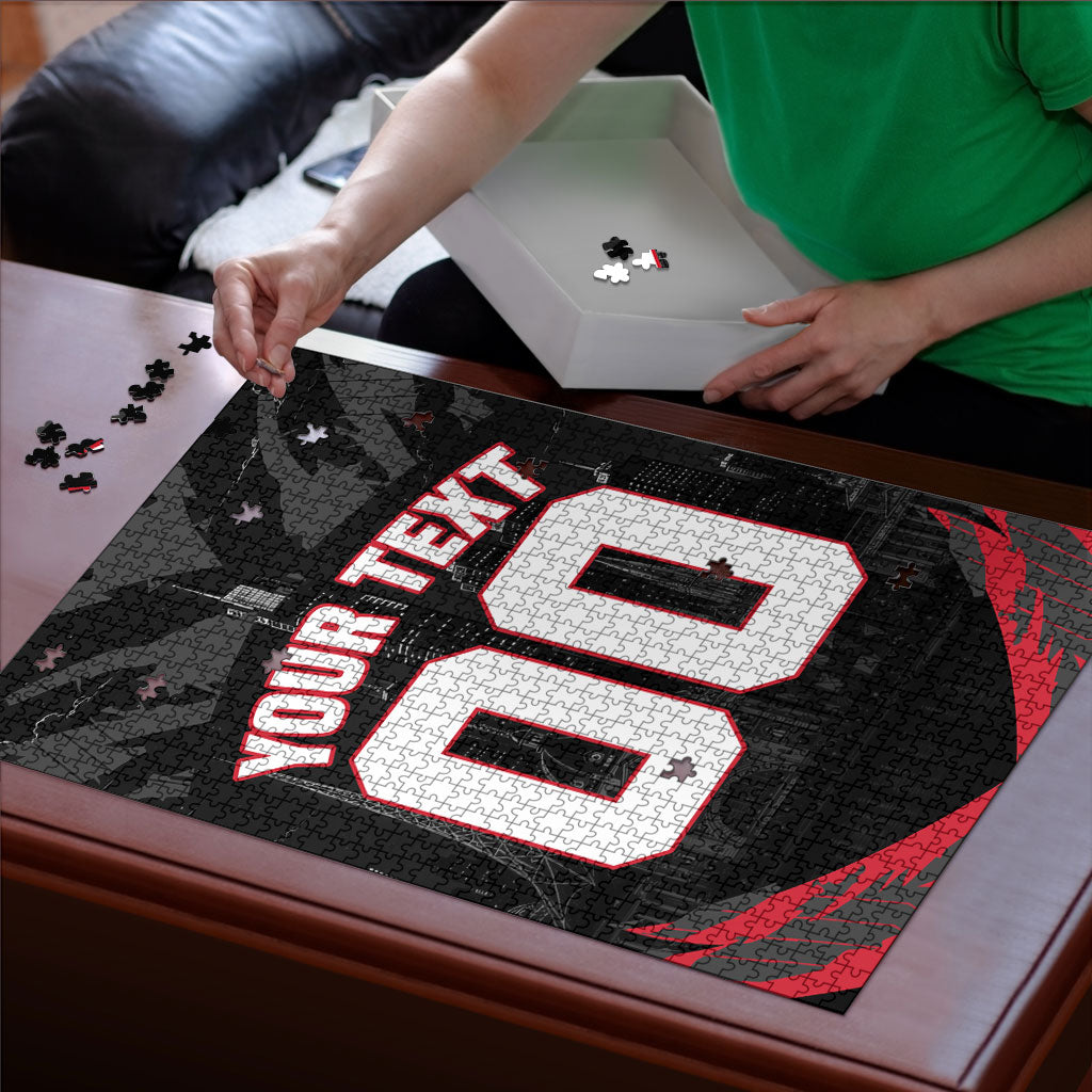 Personalised Essendon Bombers Football Puzzle Fierce Mosquito Mascot 3D Grunge City Art