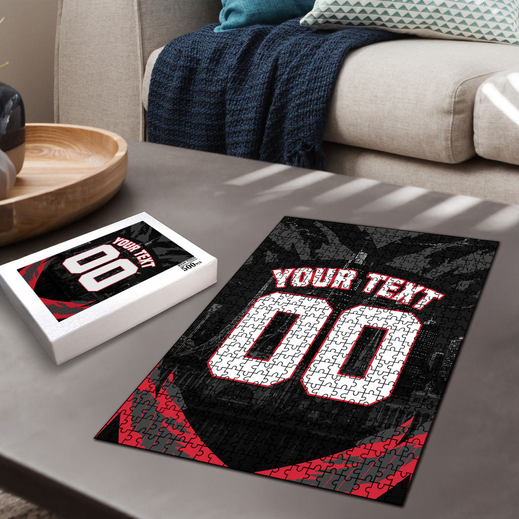 Personalised Essendon Bombers Football Puzzle Fierce Mosquito Mascot 3D Grunge City Art