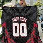 Personalised Essendon Bombers Football Quilt Fierce Mosquito Mascot 3D Grunge City Art
