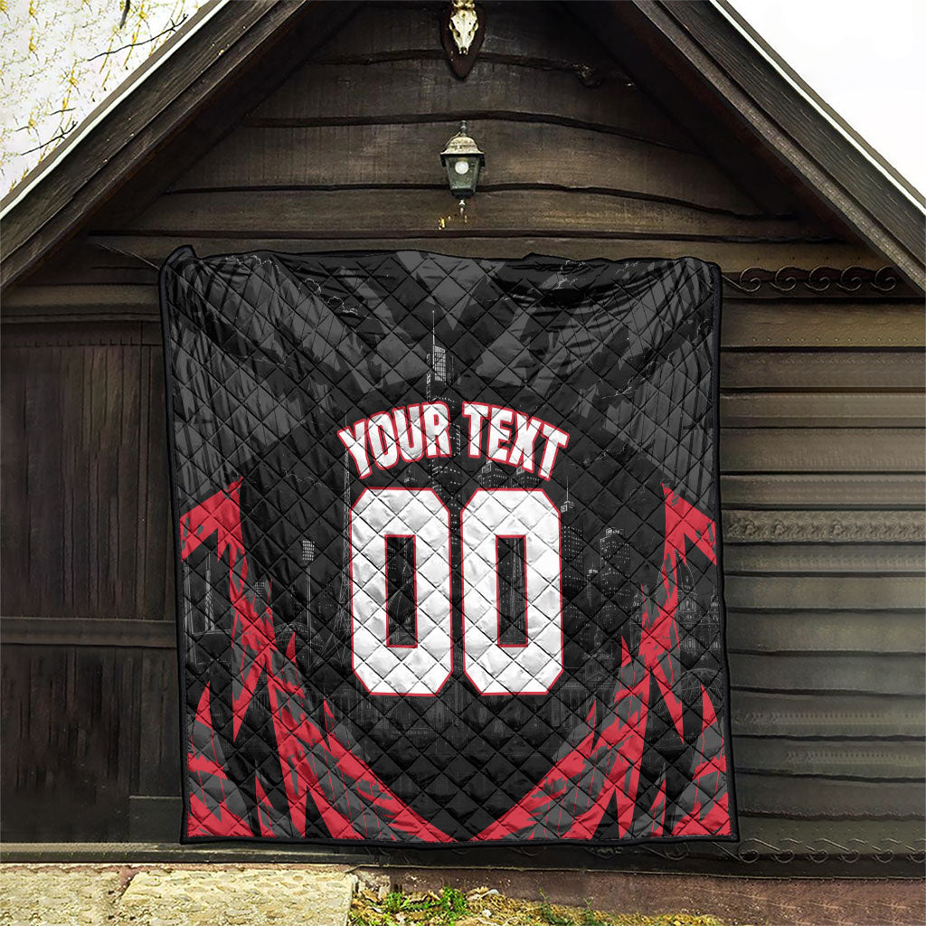 Personalised Essendon Bombers Football Quilt Fierce Mosquito Mascot 3D Grunge City Art