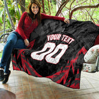 Personalised Essendon Bombers Football Quilt Fierce Mosquito Mascot 3D Grunge City Art