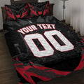 Personalised Essendon Bombers Football Quilt Bed Set Fierce Mosquito Mascot 3D Grunge City Art