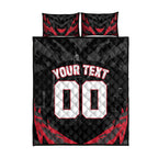 Personalised Essendon Bombers Football Quilt Bed Set Fierce Mosquito Mascot 3D Grunge City Art