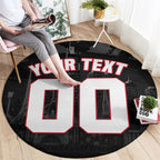 Personalised Essendon Bombers Football Round Carpet Fierce Mosquito Mascot 3D Grunge City Art