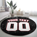Personalised Essendon Bombers Football Round Carpet Fierce Mosquito Mascot 3D Grunge City Art
