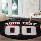 Personalised Essendon Bombers Football Round Carpet Fierce Mosquito Mascot 3D Grunge City Art