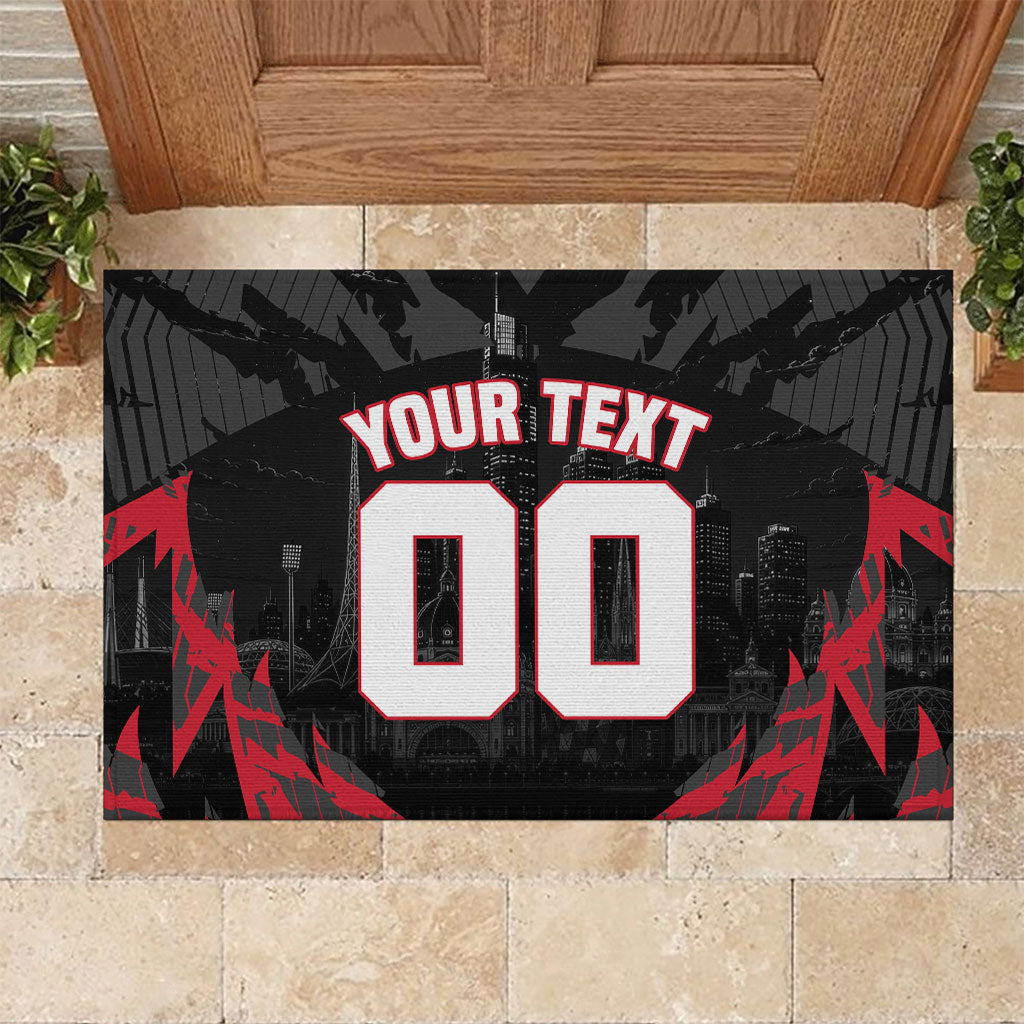 Personalised Essendon Bombers Football Rubber Doormat Fierce Mosquito Mascot 3D Grunge City Art