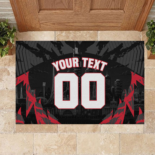 Personalised Essendon Bombers Football Rubber Doormat Fierce Mosquito Mascot 3D Grunge City Art