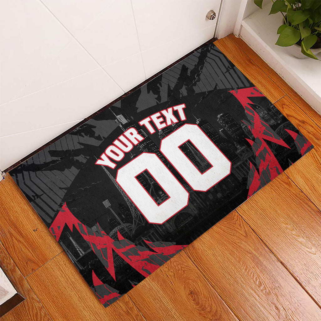 Personalised Essendon Bombers Football Rubber Doormat Fierce Mosquito Mascot 3D Grunge City Art