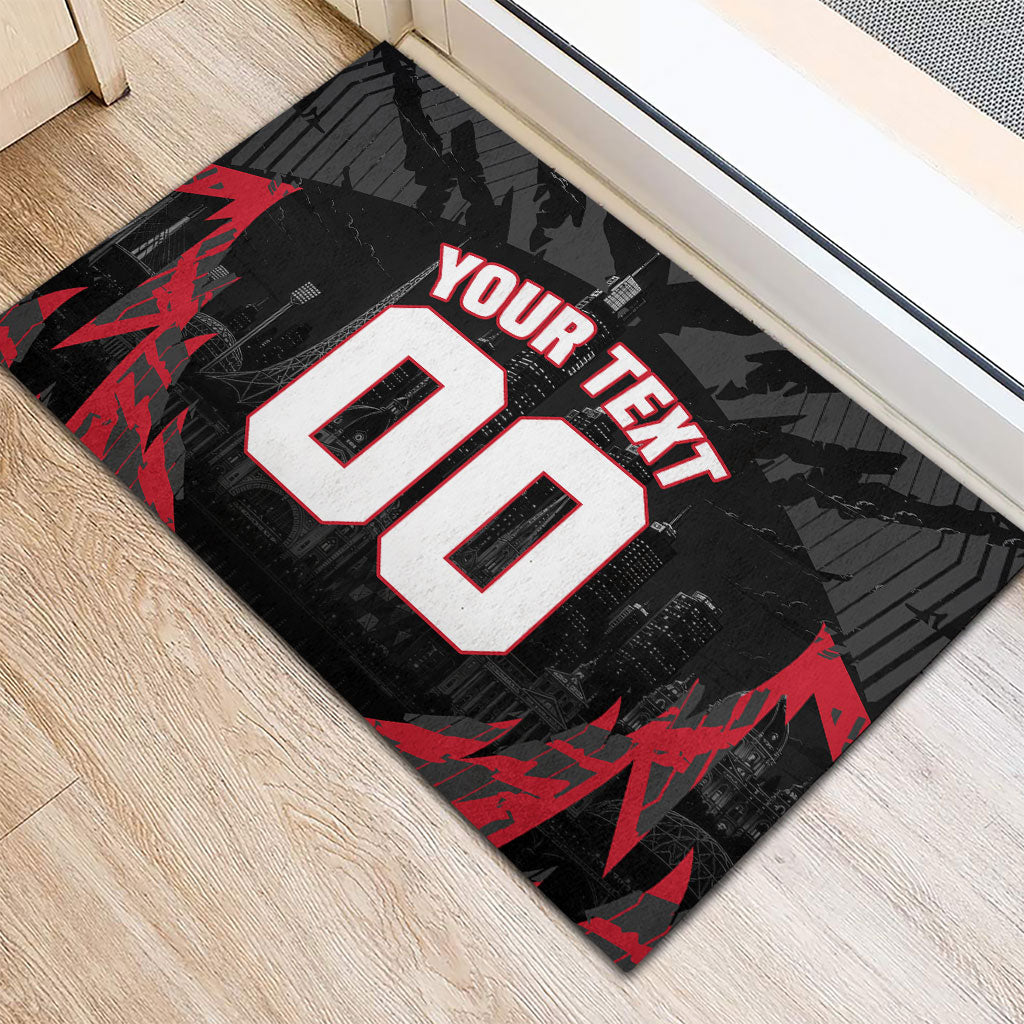 Personalised Essendon Bombers Football Rubber Doormat Fierce Mosquito Mascot 3D Grunge City Art