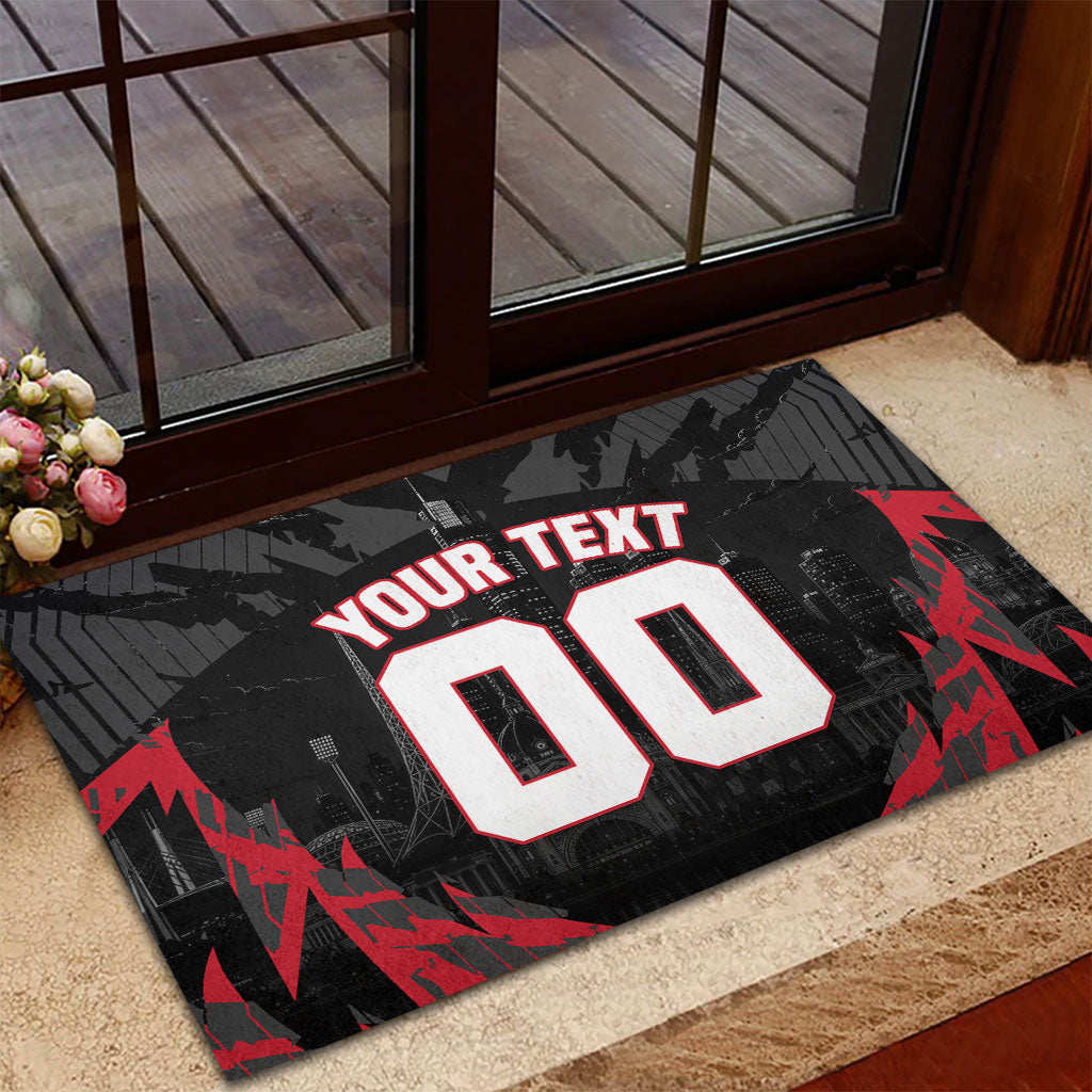 Personalised Essendon Bombers Football Rubber Doormat Fierce Mosquito Mascot 3D Grunge City Art