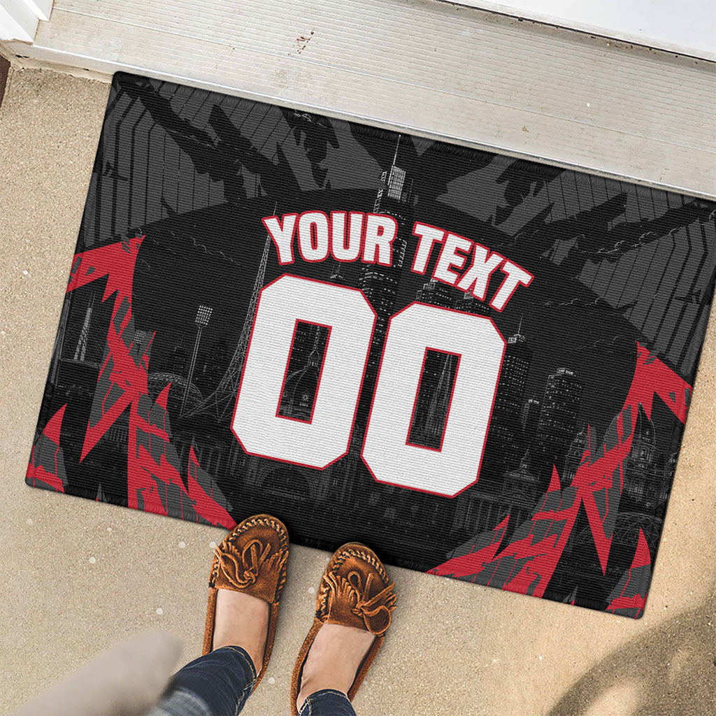 Personalised Essendon Bombers Football Rubber Doormat Fierce Mosquito Mascot 3D Grunge City Art