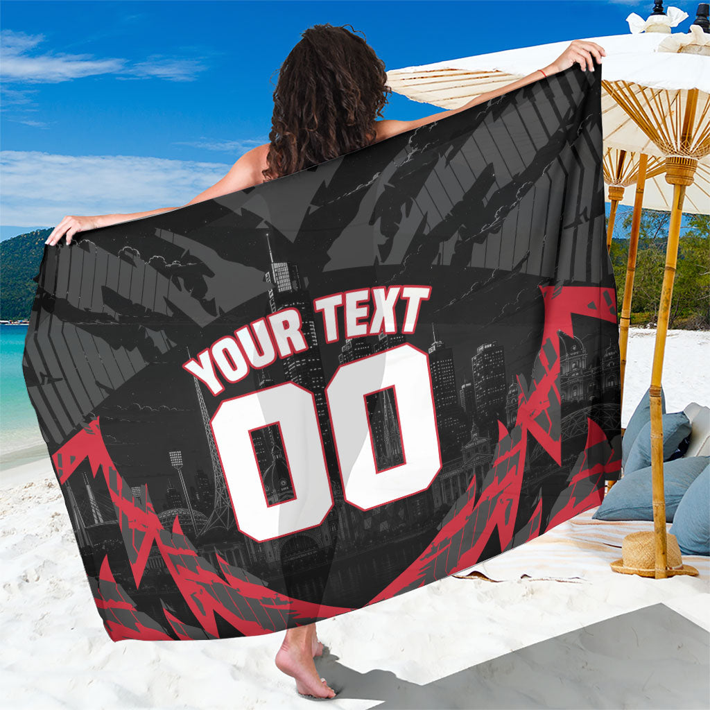 Personalised Essendon Bombers Football Sarong Fierce Mosquito Mascot 3D Grunge City Art