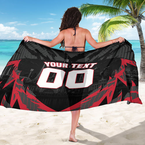 Personalised Essendon Bombers Football Sarong Fierce Mosquito Mascot 3D Grunge City Art