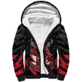 Personalised Essendon Bombers Football Sherpa Hoodie Fierce Mosquito Mascot 3D Grunge City Art