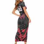 Personalised Essendon Bombers Football Short Sleeve Bodycon Dress Fierce Mosquito Mascot 3D Grunge City Art