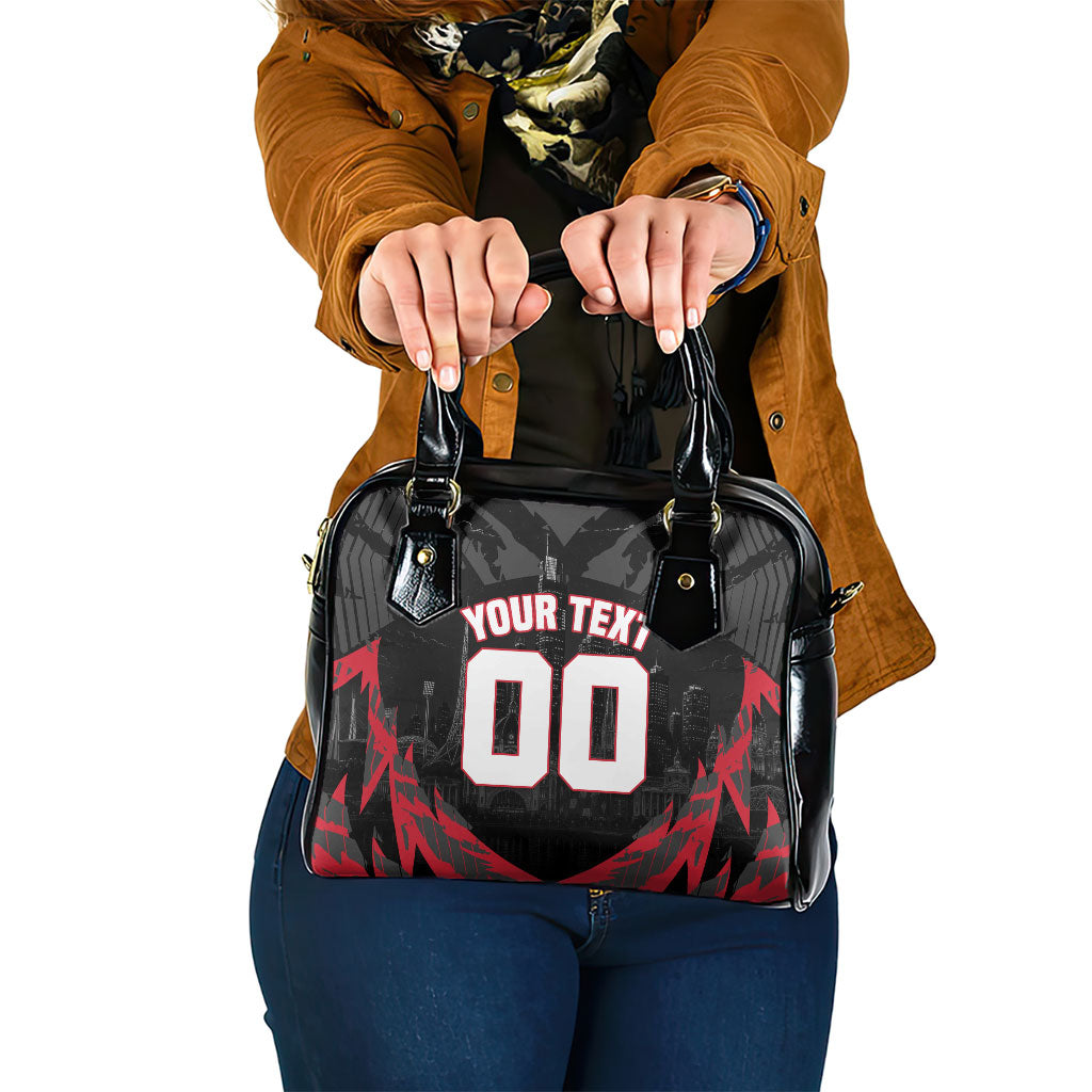 Personalised Essendon Bombers Football Shoulder Handbag Fierce Mosquito Mascot 3D Grunge City Art