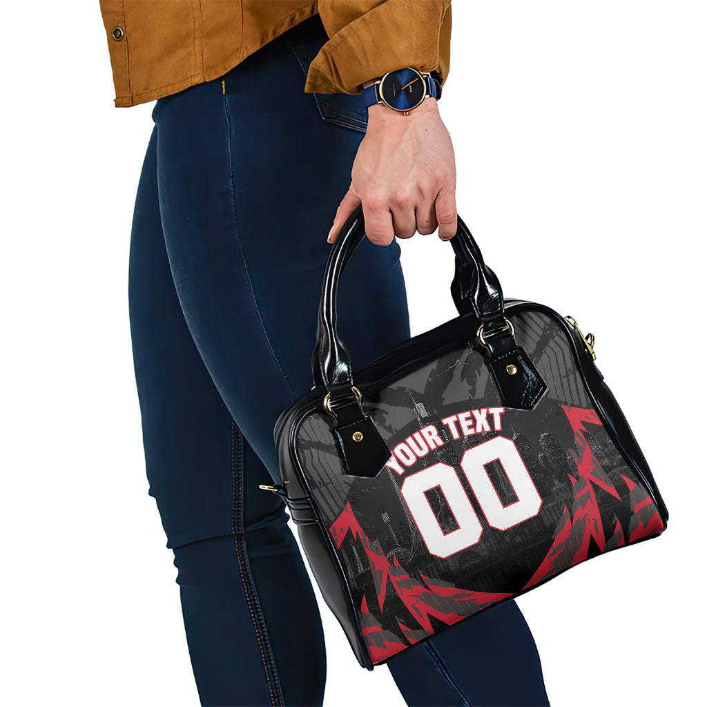 Personalised Essendon Bombers Football Shoulder Handbag Fierce Mosquito Mascot 3D Grunge City Art