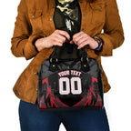 Personalised Essendon Bombers Football Shoulder Handbag Fierce Mosquito Mascot 3D Grunge City Art