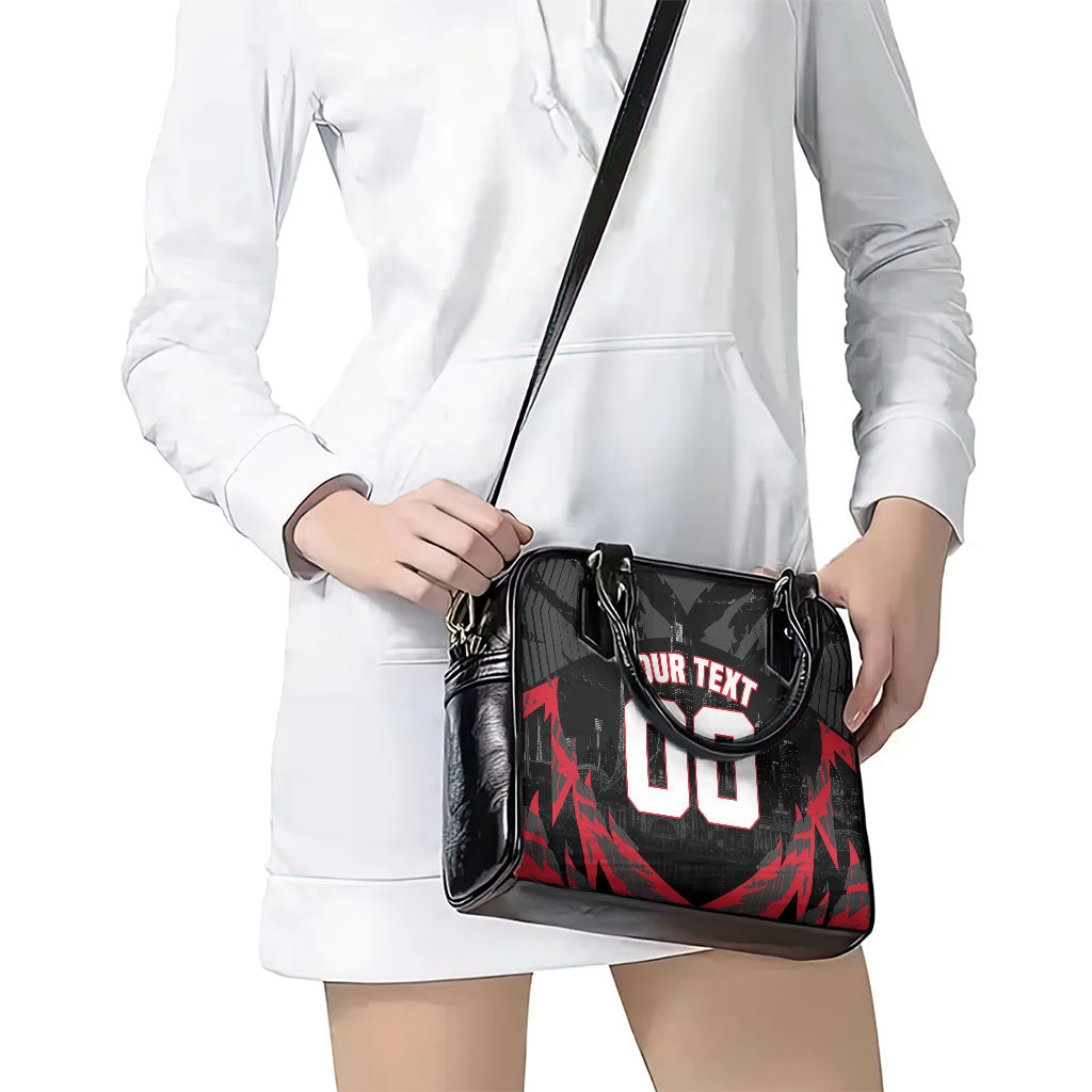 Personalised Essendon Bombers Football Shoulder Handbag Fierce Mosquito Mascot 3D Grunge City Art