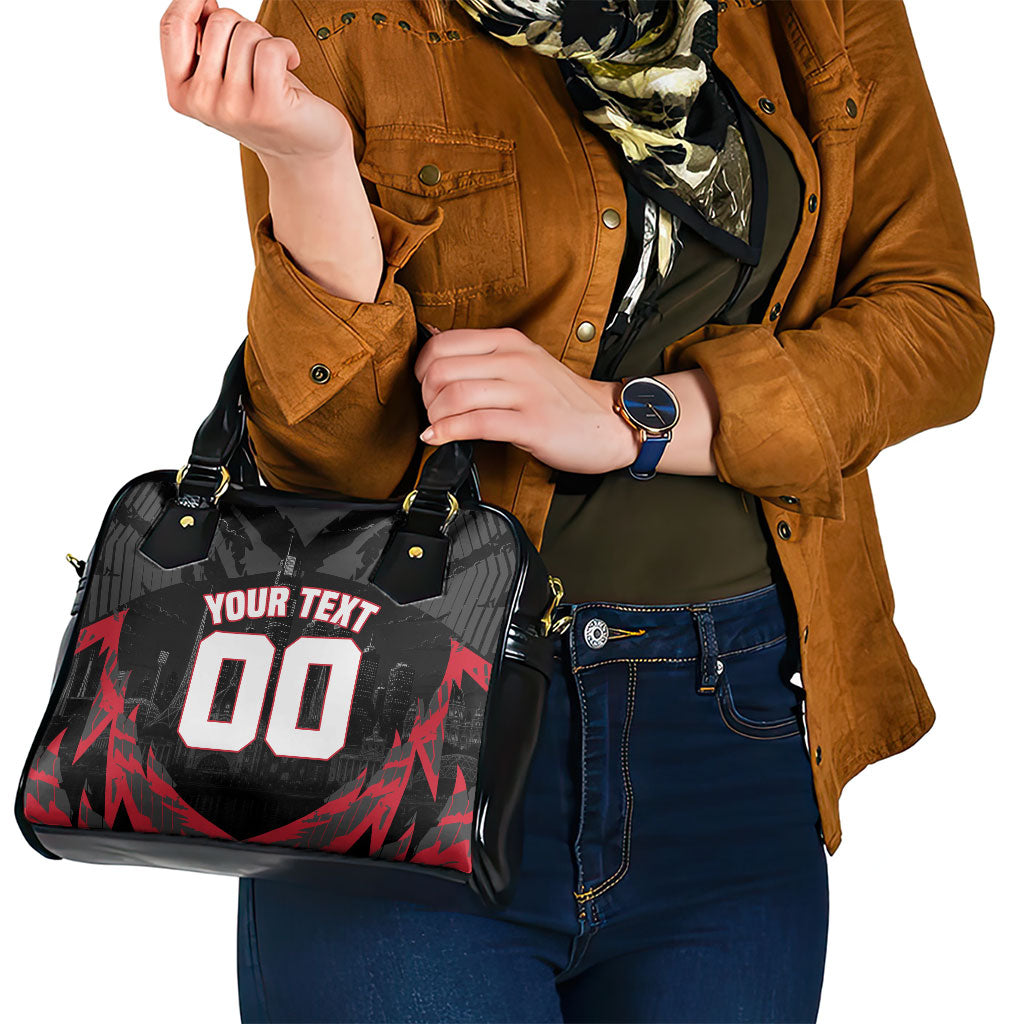 Personalised Essendon Bombers Football Shoulder Handbag Fierce Mosquito Mascot 3D Grunge City Art