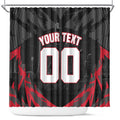Personalised Essendon Bombers Football Shower Curtain Fierce Mosquito Mascot 3D Grunge City Art