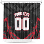 Personalised Essendon Bombers Football Shower Curtain Fierce Mosquito Mascot 3D Grunge City Art