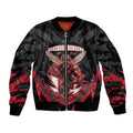 Personalised Essendon Bombers Football Sleeve Zip Bomber Jacket Fierce Mosquito Mascot 3D Grunge City Art