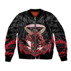 Personalised Essendon Bombers Football Sleeve Zip Bomber Jacket Fierce Mosquito Mascot 3D Grunge City Art