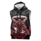 Personalised Essendon Bombers Football Sleeveless Hoodie Fierce Mosquito Mascot 3D Grunge City Art