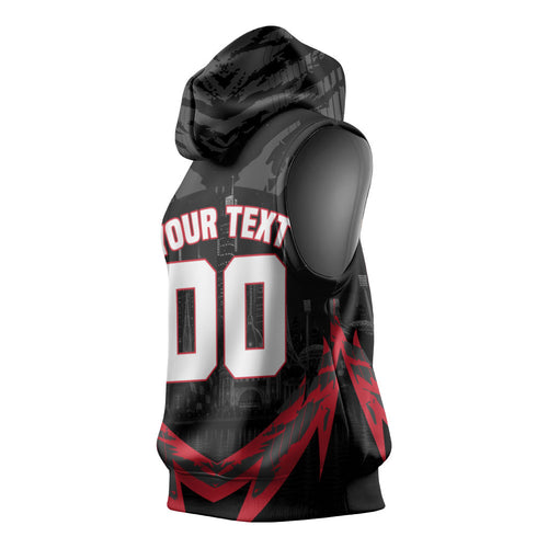 Personalised Essendon Bombers Football Sleeveless Hoodie Fierce Mosquito Mascot 3D Grunge City Art