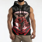 Personalised Essendon Bombers Football Sleeveless Hoodie Fierce Mosquito Mascot 3D Grunge City Art