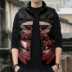 Personalised Essendon Bombers Football Sleeveless Puffer Jacket Fierce Mosquito Mascot 3D Grunge City Art