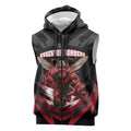 Personalised Essendon Bombers Football Sleeveless Zip Hoodie Fierce Mosquito Mascot 3D Grunge City Art