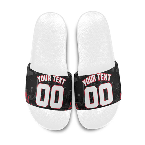 Personalised Essendon Bombers Football Slide Sandals Fierce Mosquito Mascot 3D Grunge City Art