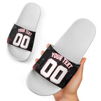 Personalised Essendon Bombers Football Slide Sandals Fierce Mosquito Mascot 3D Grunge City Art