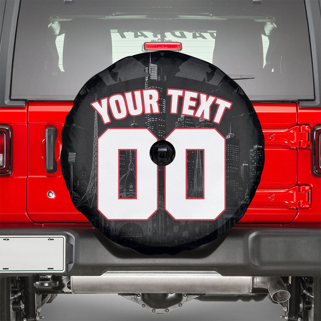 Personalised Essendon Bombers Football Spare Tire Cover Fierce Mosquito Mascot 3D Grunge City Art