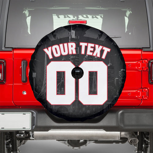 Personalised Essendon Bombers Football Spare Tire Cover Fierce Mosquito Mascot 3D Grunge City Art