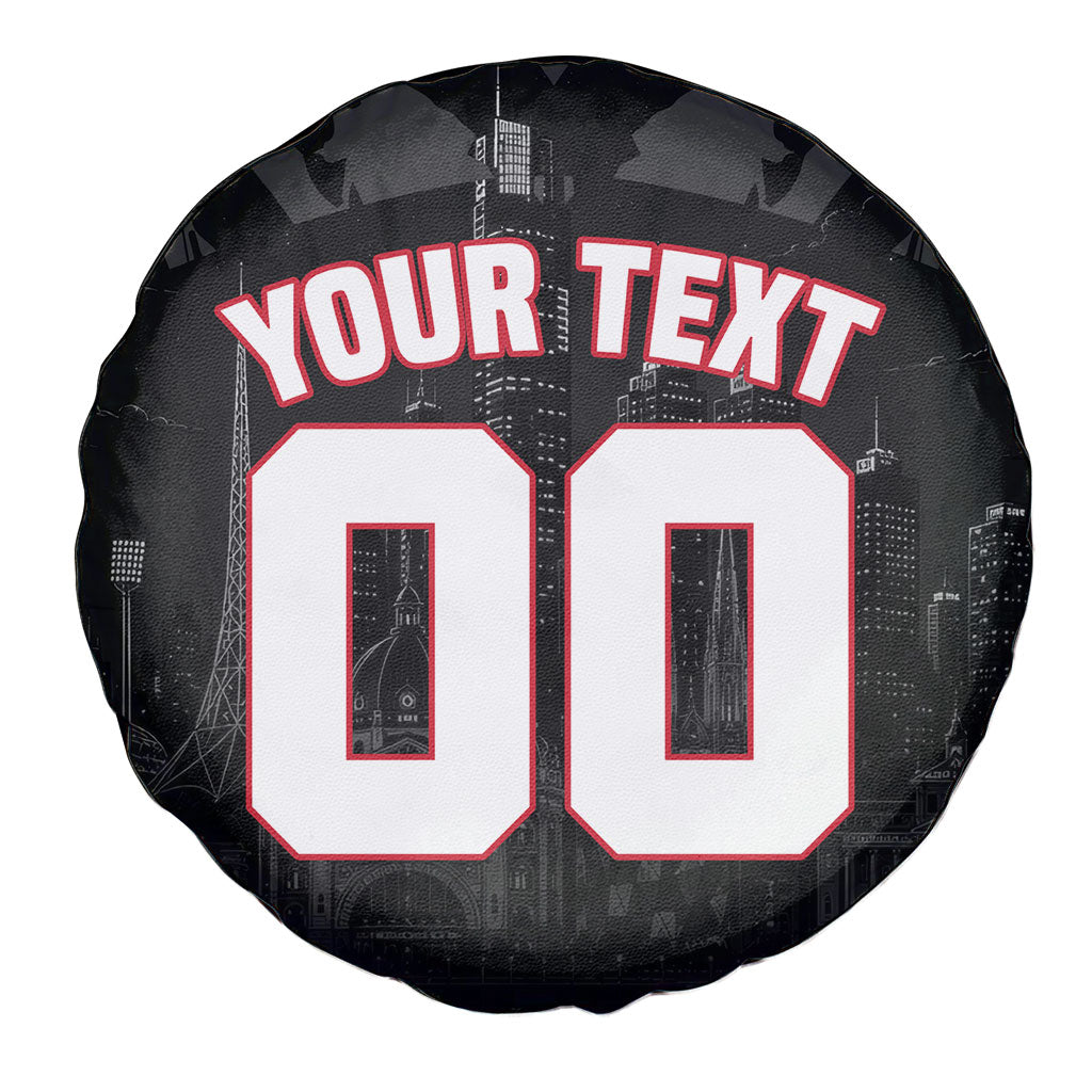 Personalised Essendon Bombers Football Spare Tire Cover Fierce Mosquito Mascot 3D Grunge City Art