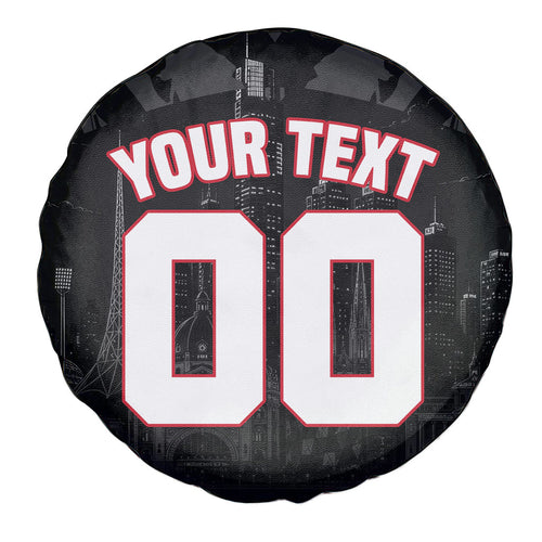 Personalised Essendon Bombers Football Spare Tire Cover Fierce Mosquito Mascot 3D Grunge City Art