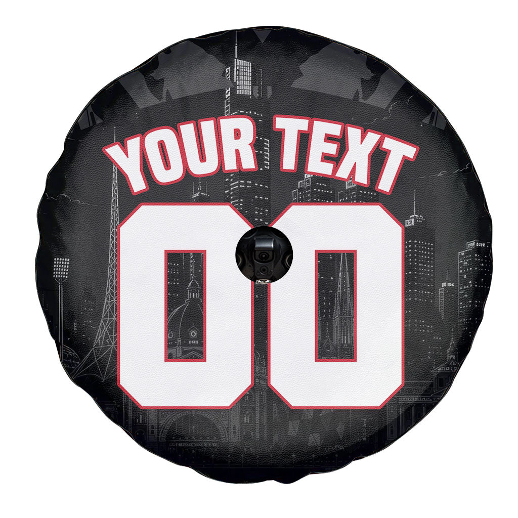 Personalised Essendon Bombers Football Spare Tire Cover Fierce Mosquito Mascot 3D Grunge City Art