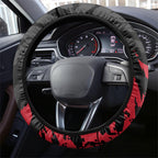 Essendon Bombers Football Steering Wheel Cover Fierce Mosquito Mascot 3D Grunge City Art