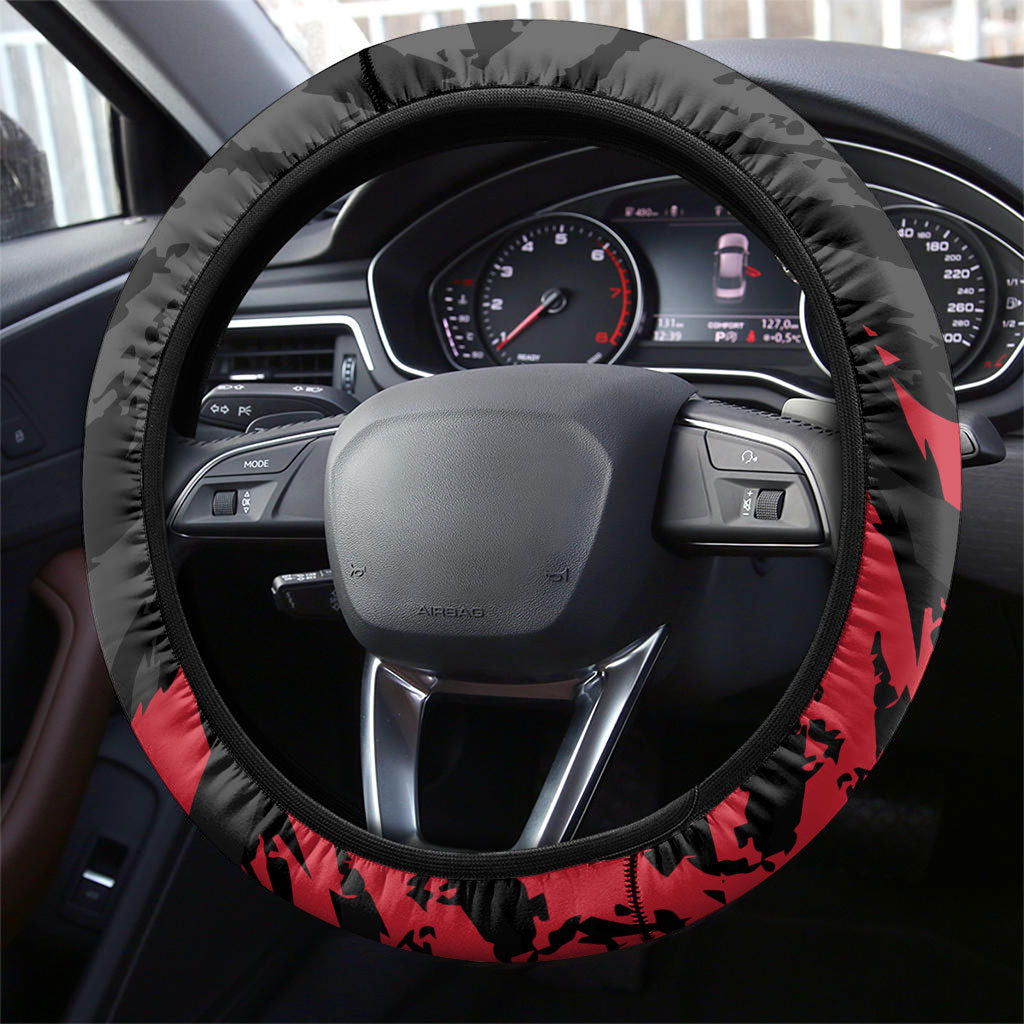 Essendon Bombers Football Steering Wheel Cover Fierce Mosquito Mascot 3D Grunge City Art