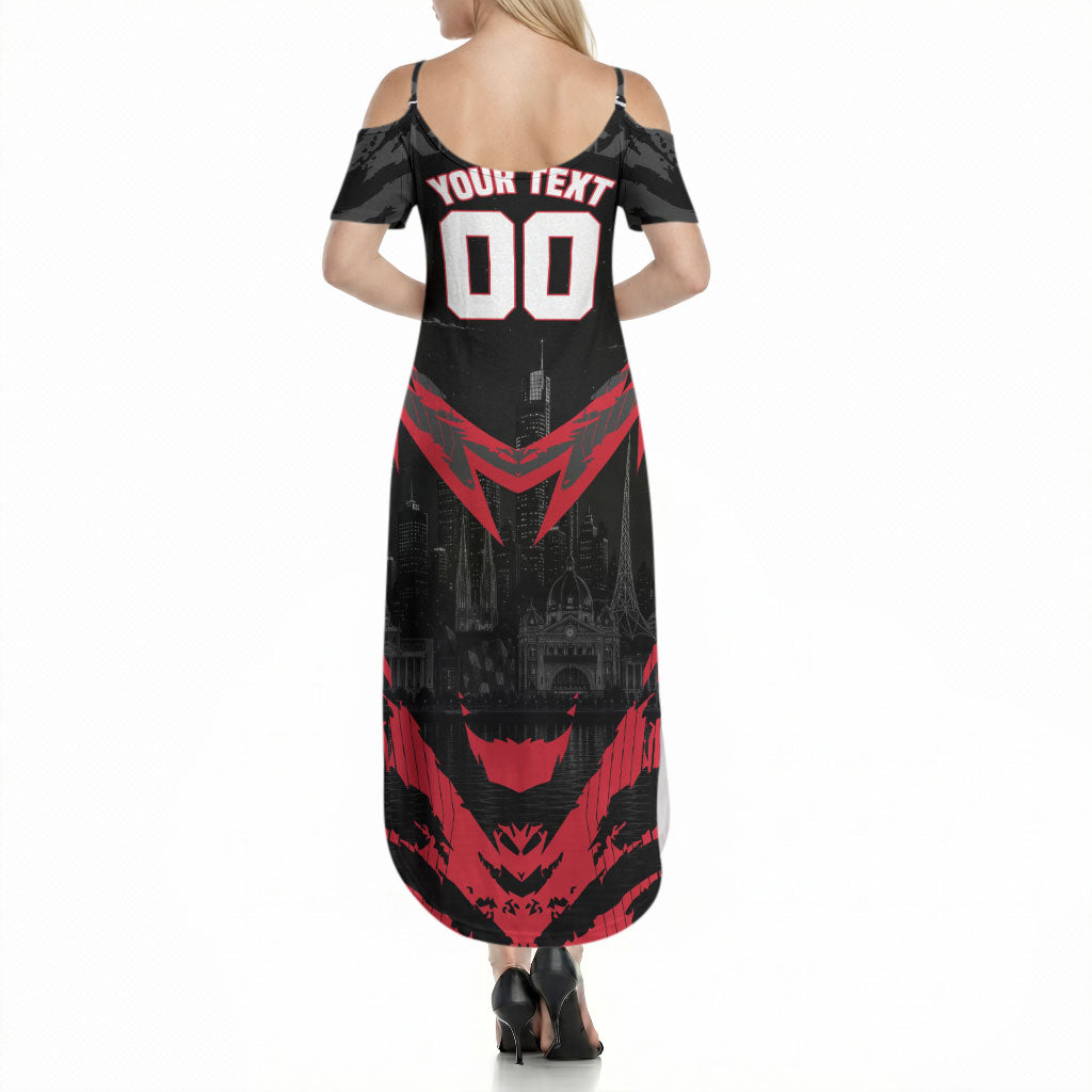 Personalised Essendon Bombers Football Summer Maxi Dress Fierce Mosquito Mascot 3D Grunge City Art