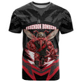 Personalised Essendon Bombers Football T Shirt Fierce Mosquito Mascot 3D Grunge City Art