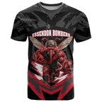 Personalised Essendon Bombers Football T Shirt Fierce Mosquito Mascot 3D Grunge City Art