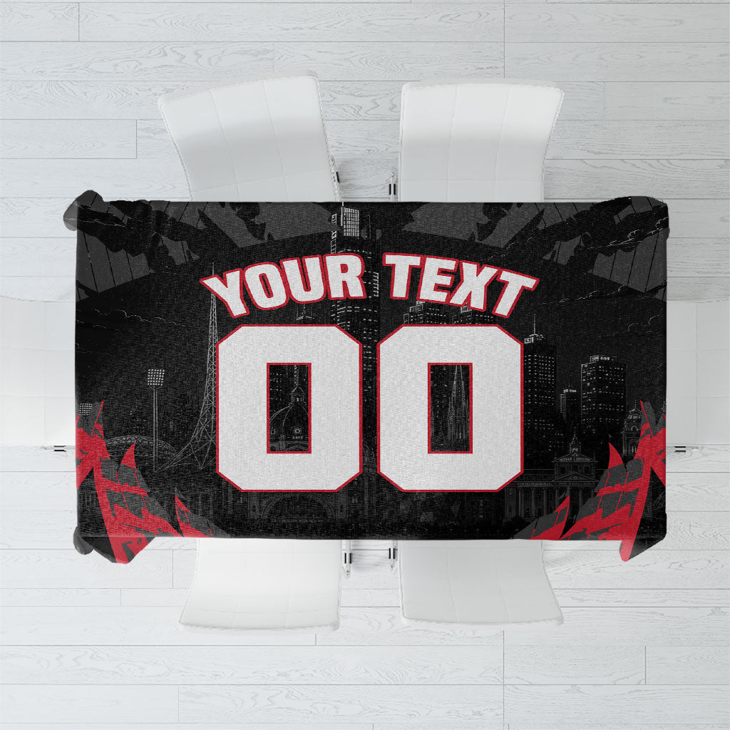 Personalised Essendon Bombers Football Tablecloth Fierce Mosquito Mascot 3D Grunge City Art