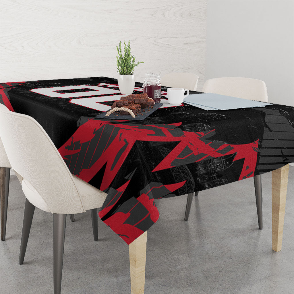 Personalised Essendon Bombers Football Tablecloth Fierce Mosquito Mascot 3D Grunge City Art